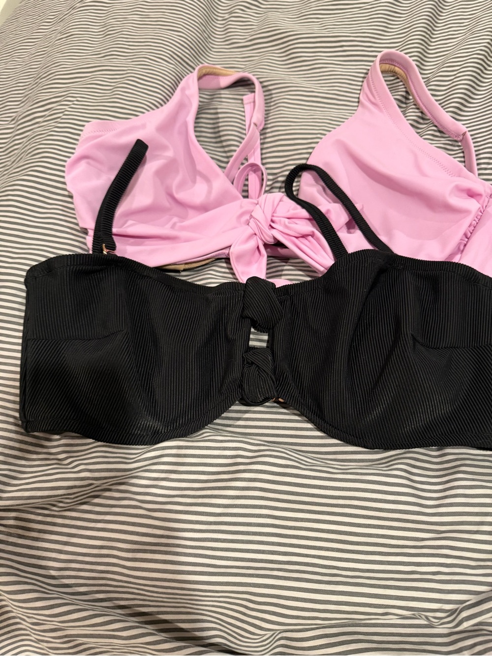 Shade & Shore Pink and Black Two-Piece Swim Tops